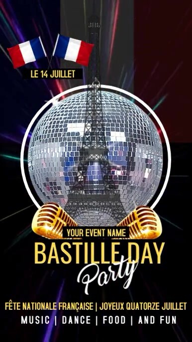 Bastille day |le 14 Juillet Rolka Instagram template